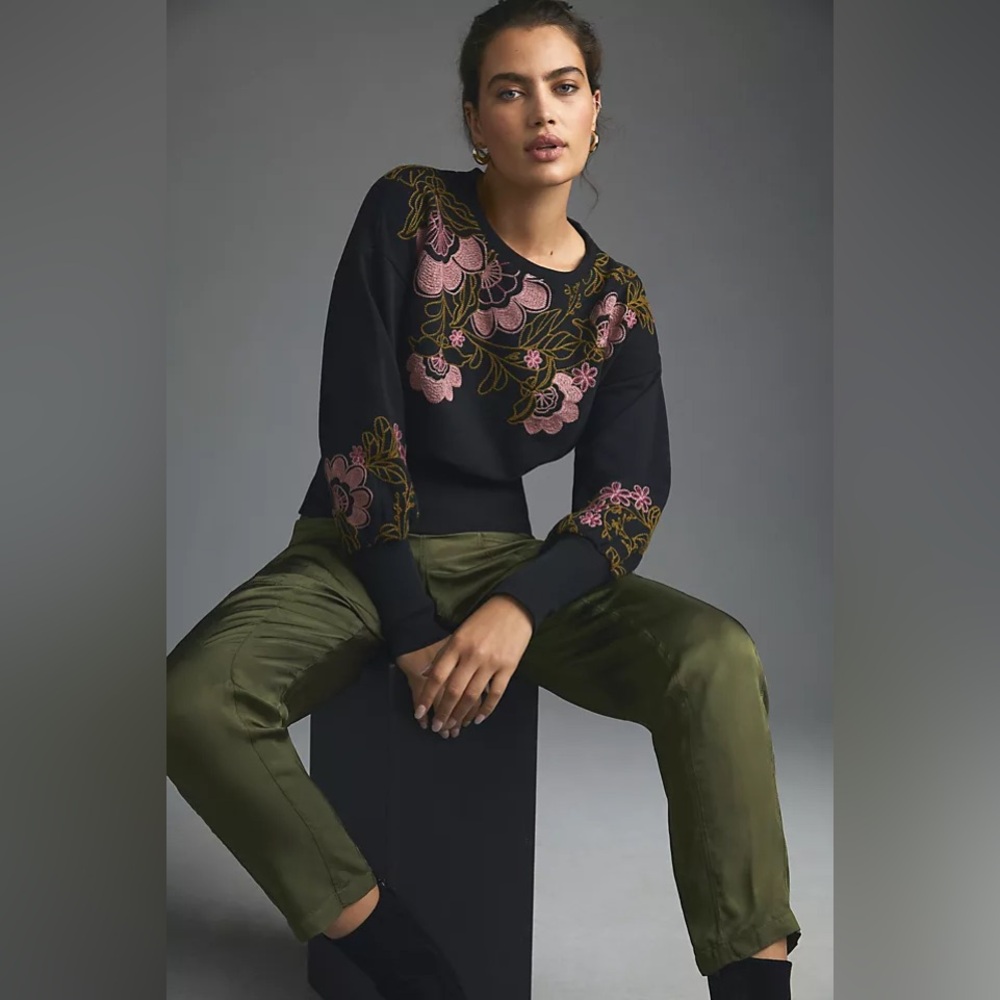 Anthropologie floral sweater